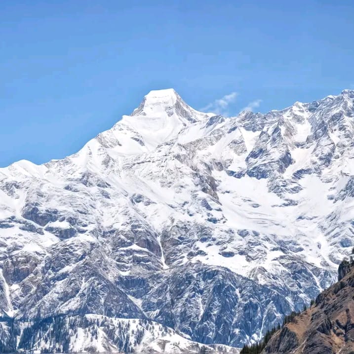 The snowy peak of Nandakot mountain (6861 meters) visible from Namik village. Photo: Deepak Koranga.